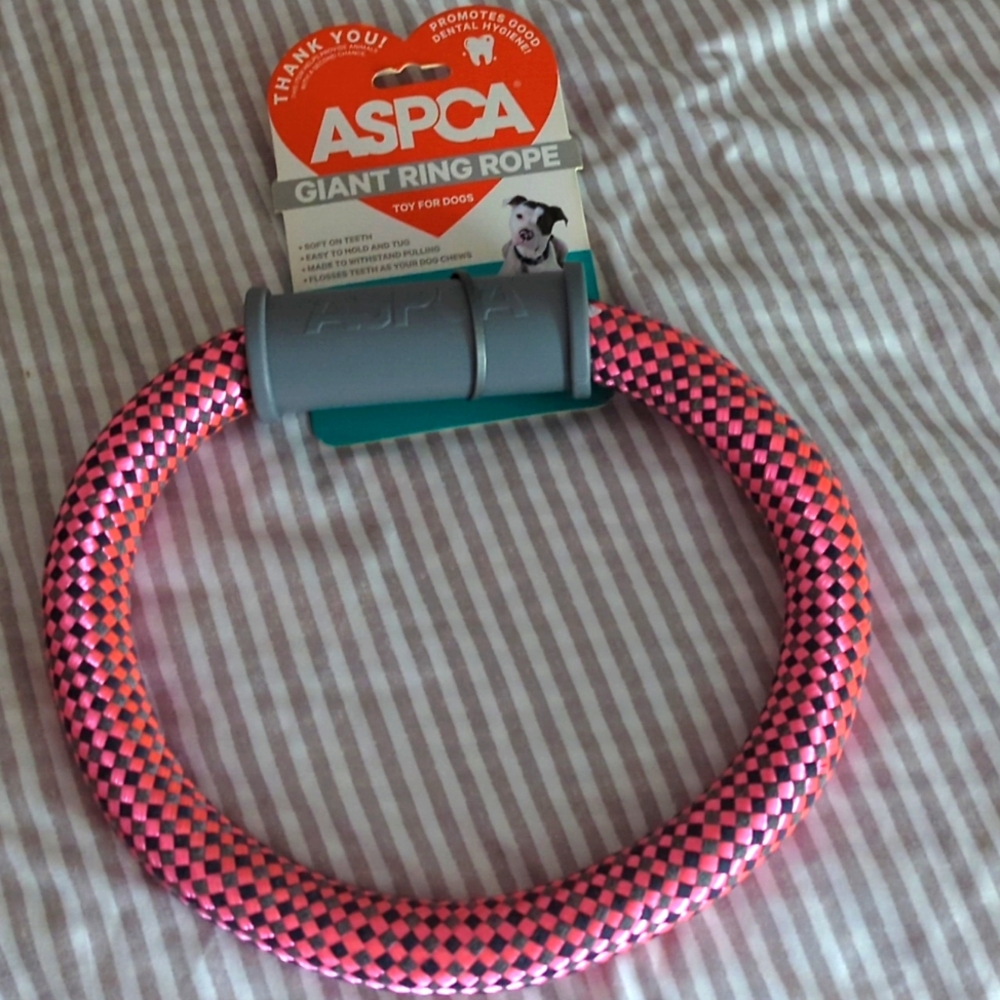Pink  and Black Giant Ring Rope Dog Toy SALE